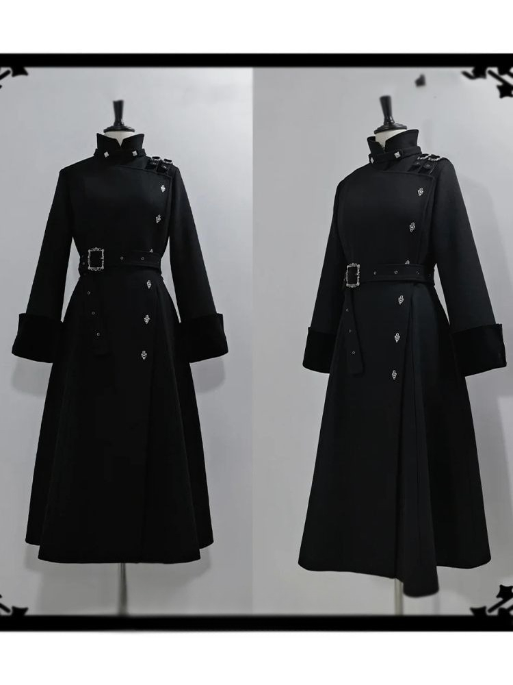 2025 겨울 고딕 벨티드 슬림 미드 길이 울 코트 블 - Wool Coat Peacoat 리뷰 및 가격