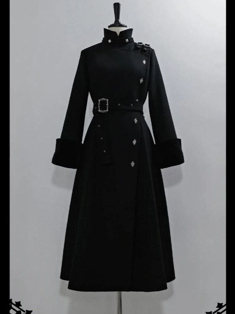 2025 겨울 고딕 벨티드 슬림 미드 길이 울 코트 블 - Wool Coat Peacoat 리뷰 및 가격