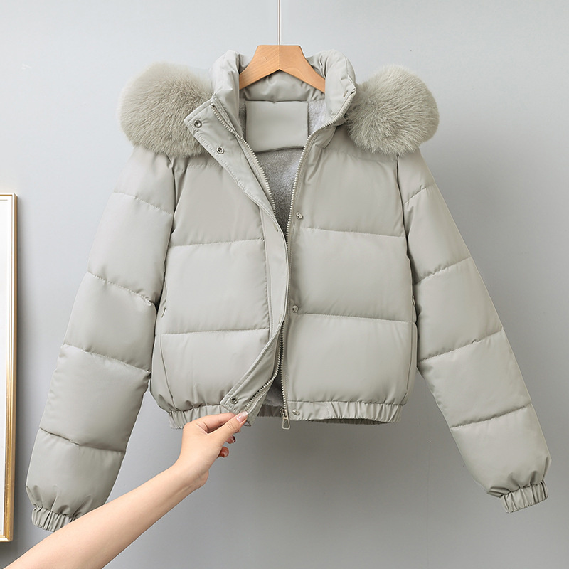 겨울 짧은 파카 여성용 면 패딩 의류 벨벳 두꺼운 겉옷 - Wool Coat Peacoat 리뷰 및 가격