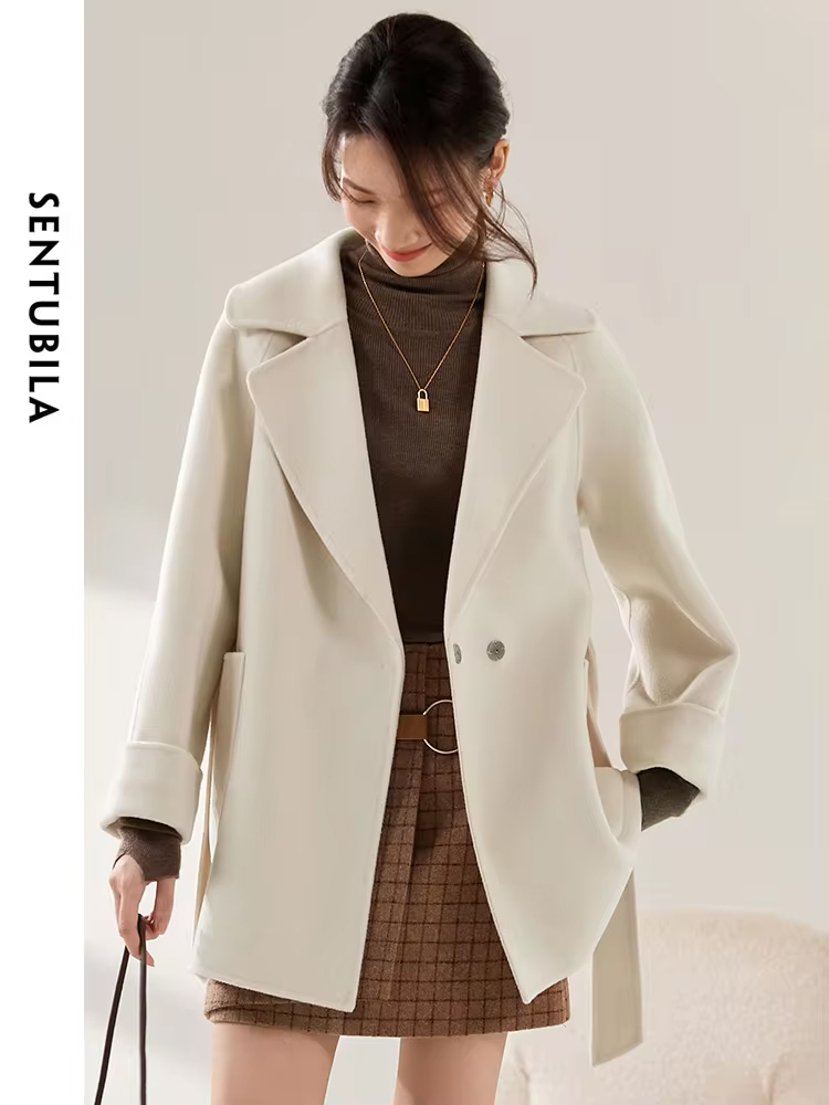 SENTUBILA 여성 겨울 울 코트 우아한 턴다운 칼 - Wool Coat Peacoat 리뷰 및 가격