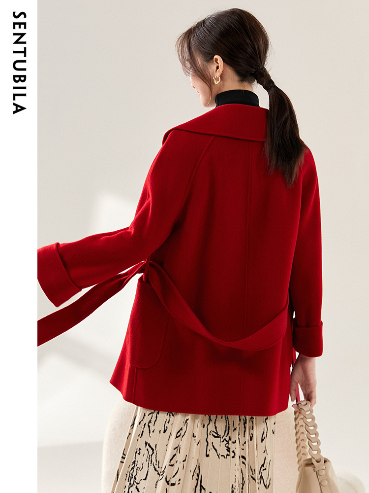 SENTUBILA 여성 겨울 울 코트 우아한 턴다운 칼 - Wool Coat Peacoat 리뷰 및 가격