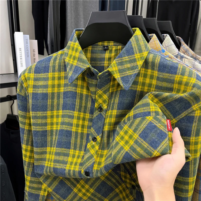 남성용 롱 레트로 플란넬 체크 셔츠 타탄 그리드 패턴  - Flannel Shirt Lined 리뷰 및 가격