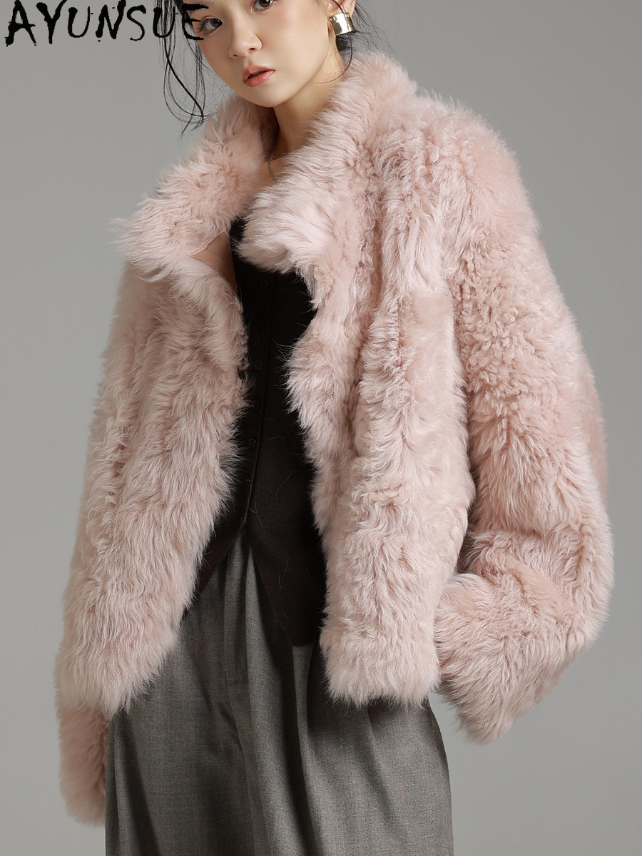 AYUNSUE 천연 투스카니 양모 모피 코트 겨울 의류 - Wool Coat Peacoat 리뷰 및 가격