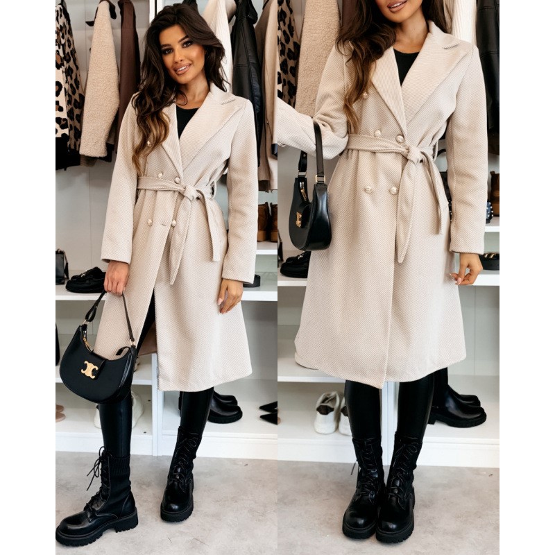 여성용 빈티지 모직 코트, 우아한 더블 브레스트 트렌치 - Wool Coat Peacoat 리뷰 및 가격