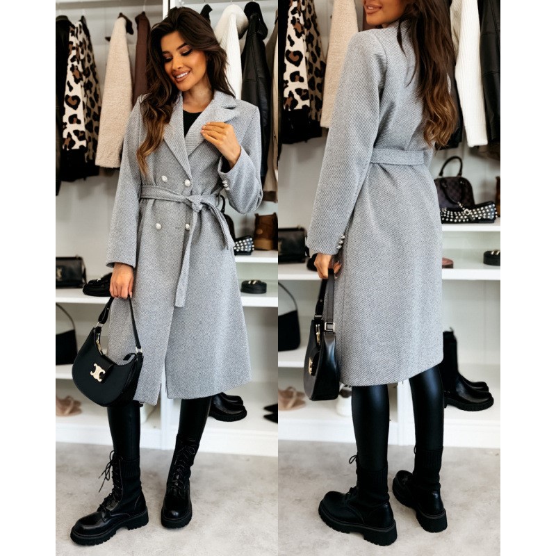 여성용 빈티지 모직 코트, 우아한 더블 브레스트 트렌치 - Wool Coat Peacoat 리뷰 및 가격