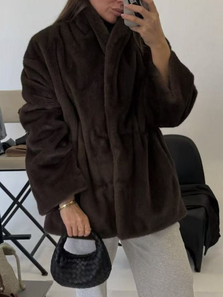 DFDG 여성용 2025 가을 겨울 심플 캐주얼 인조  - Wool Coat Peacoat 리뷰 및 가격