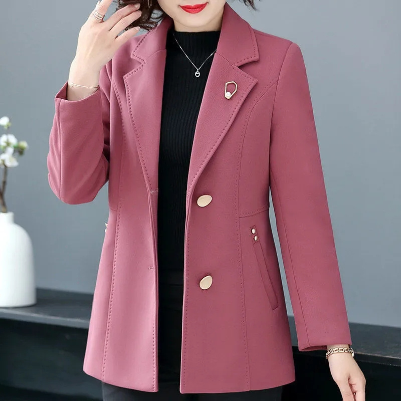 중년 여성 숏 코트, 40 세 50 세 용수철, 스몰  - Wool Coat Peacoat 리뷰 및 가격