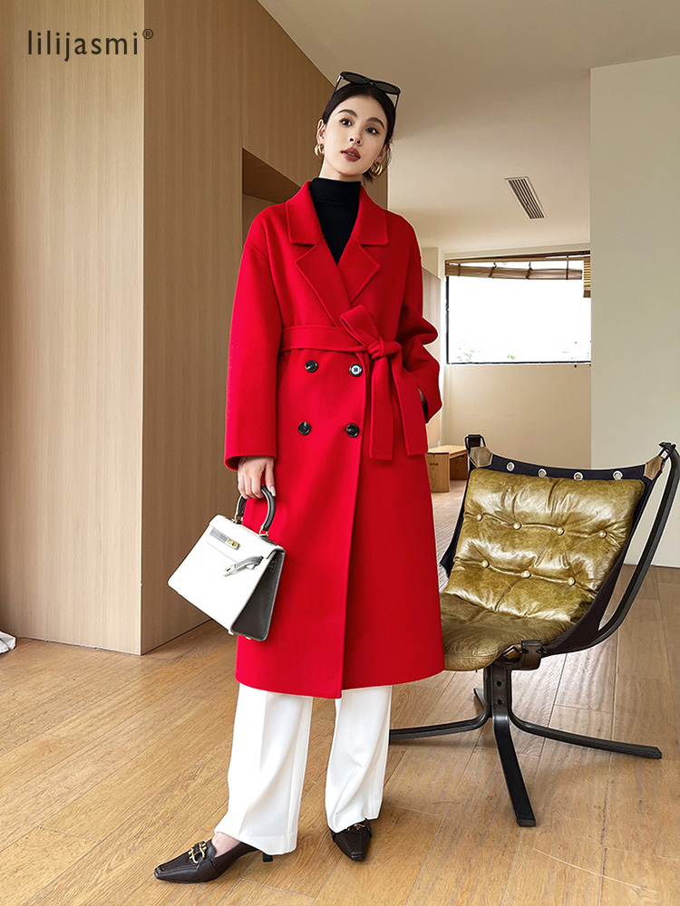 여성용 노치 라펠 드롭 숄더 울 코트, 100% 울 루 - Wool Coat Peacoat 리뷰 및 가격